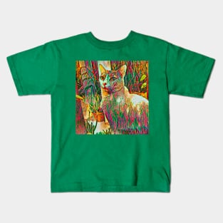 CAT GLASS COLORS Kids T-Shirt